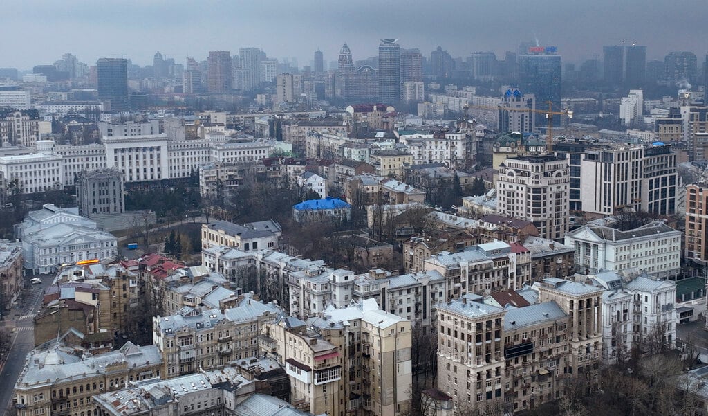 La ciudad de Kiev, capital de Ucrania en la mañana del 24 de febrero