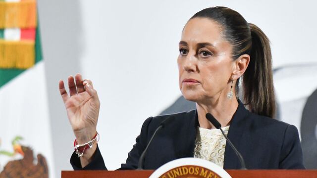 Claudia Sheinbaum, presidenta de México, durante el su participación en la conferencia matutina realizada en Palacio Nacional