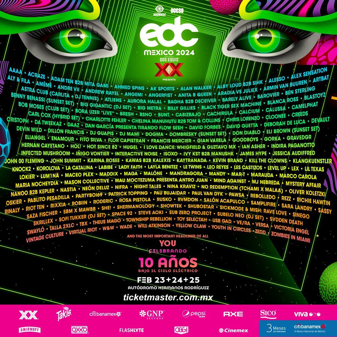 Cartel completo EDC México 2024