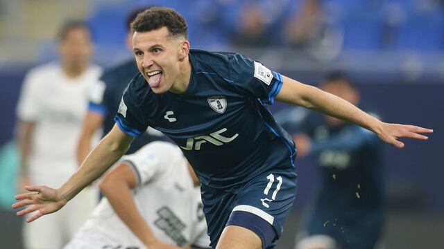 Oussama Idrissi celebra gol del Pachuca en la Copa Intercontinental