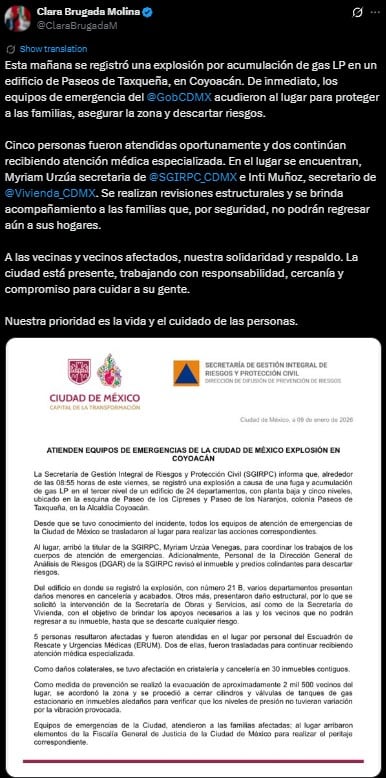 Brugada asegura que edificios de Paseos de Taxqueña están bajo revisión estructural