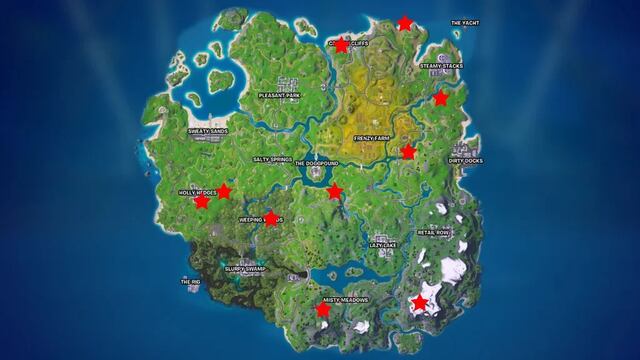 Mapa de ubicación de los gnomos en Fortnite Remix Chapter 2