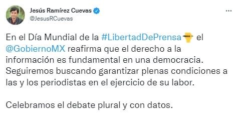 Tuit de Jesús Ramírez Cuevas