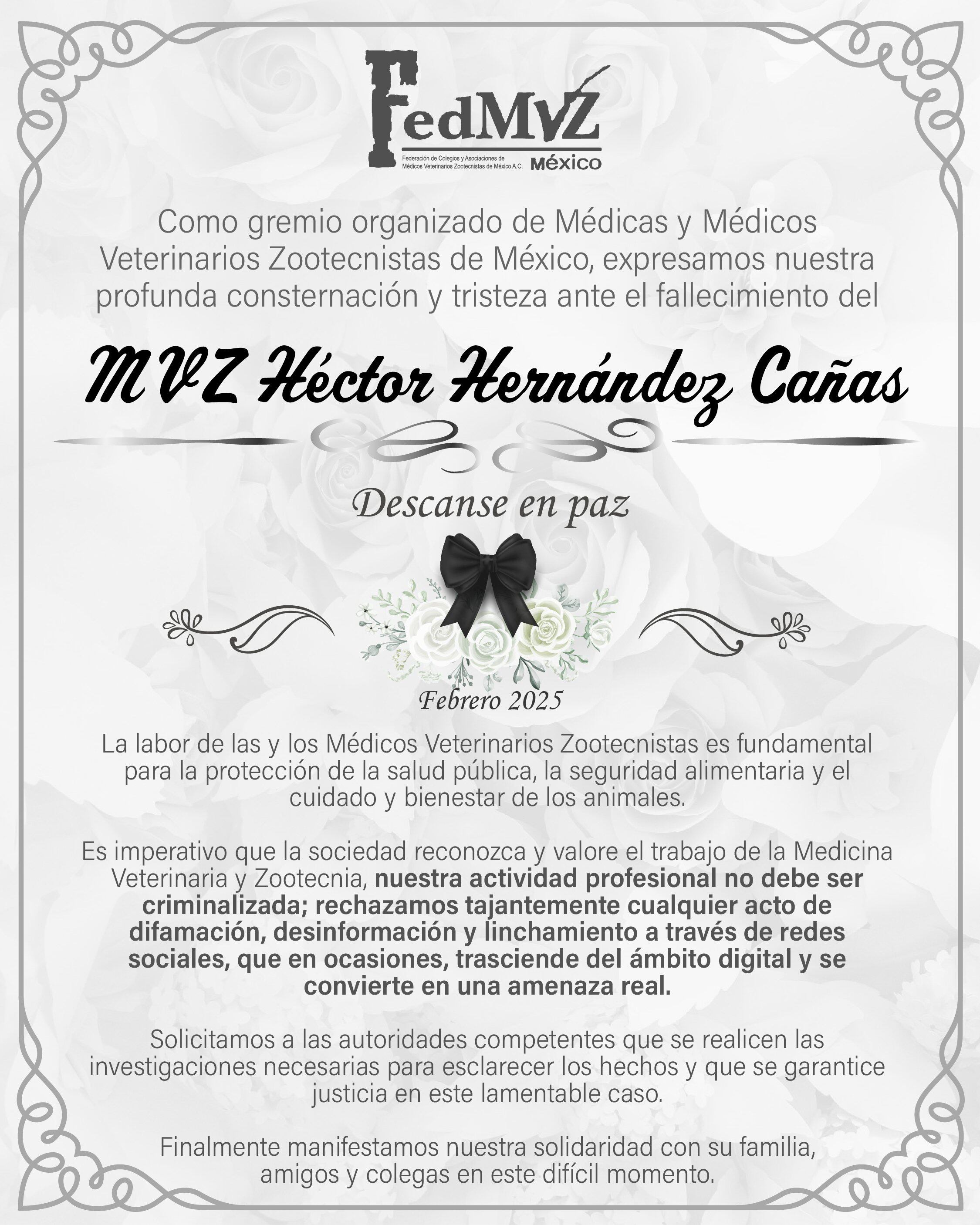 Federación de Médicos Veterinarios exigen justicia por su asesinato de Veterinario Héctor Hernández en Tultepec