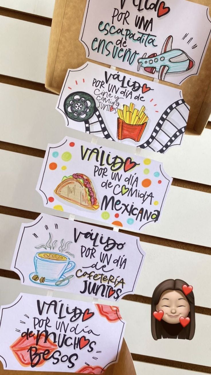 Ideas para el Día del Novio: Carta con cupones