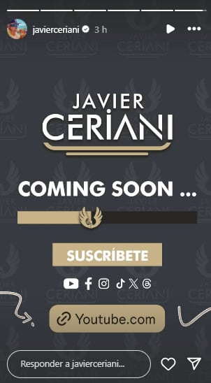 Javier Ceriani abre nuevo canal de YouTube