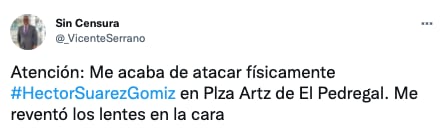 Héctor Suárez Gomís agrede a periodista