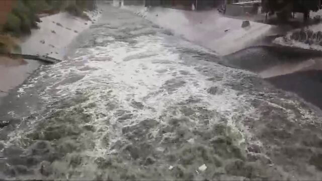 Arroyo Topo Chico ante fuertes lluvias por tormenta tropical Alberto en Nuevo León