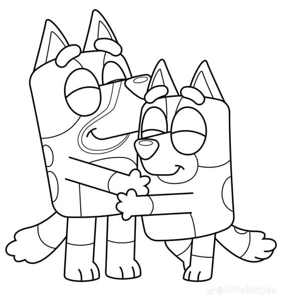 Dibujos de Bandit, el papá de Bluey, para el Día del Padre