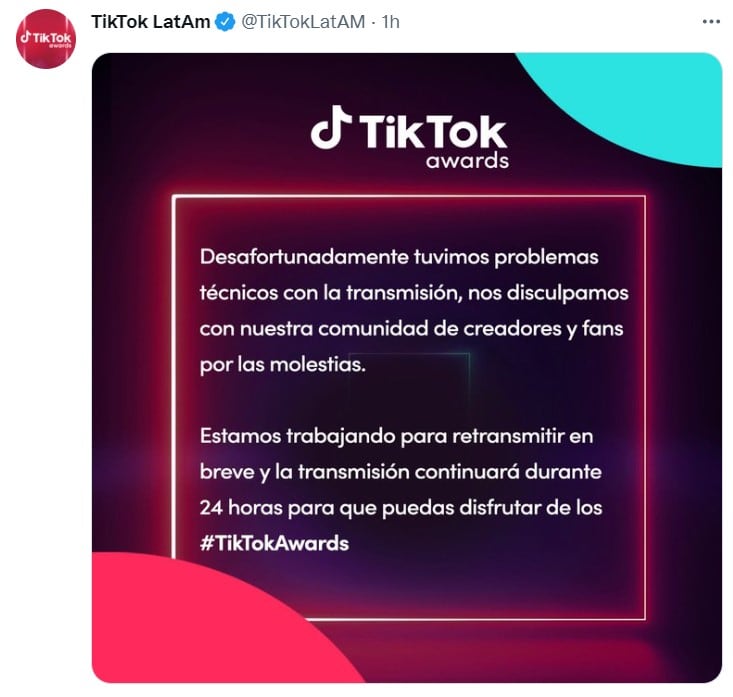 TikTok se disculpa por problemas de transmisión