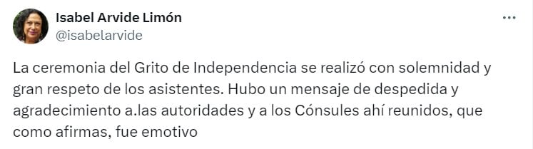 Isabel Arvide y el Grito de Independencia