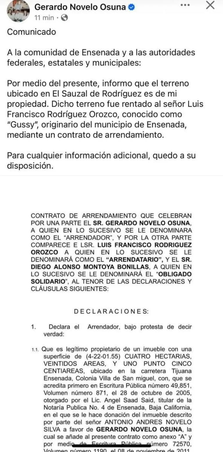 hallazgo de huachicol en el terreno Gerardo Novelo Osuna