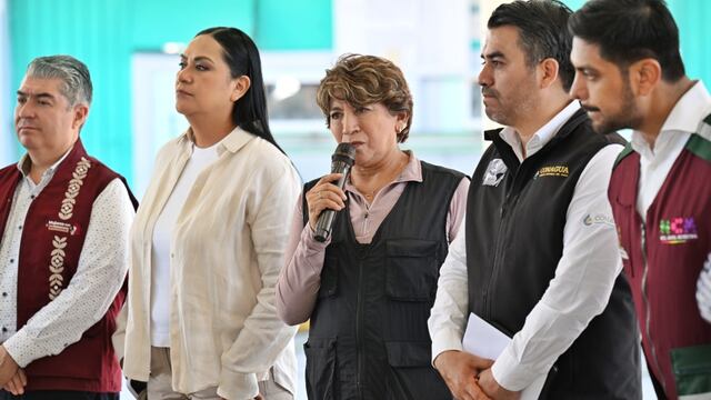 Delfina Gómez anuncia clases en línea y apoyo a familias afectadas por lluvias en Nezahualcóyotl.