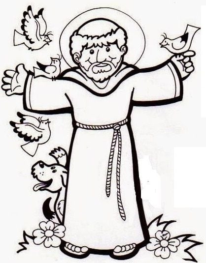 Dibujos de San Francisco de Asís para colorear