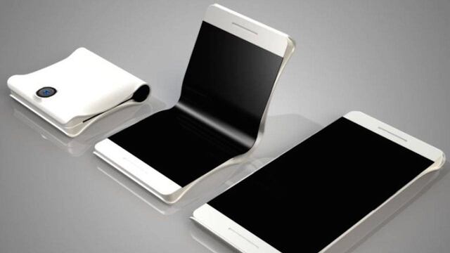 Imagen conceptual de un teléfono plegable.