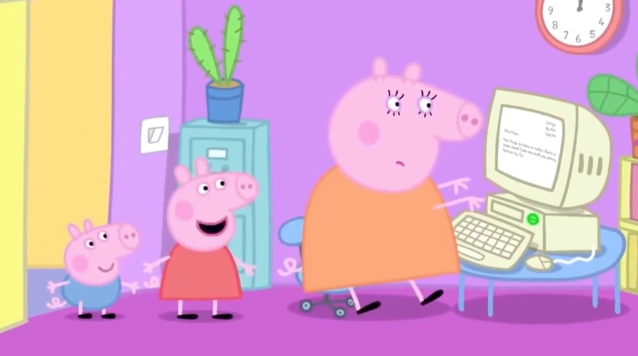 Peppa Pig por el Día de la Computadora Macintosh