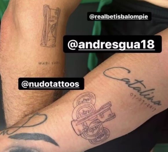 Andrés Guardado se tatuó el trofeo de la Copa del Rey