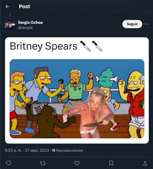 Memes de Britney Spears bailando con cuchillos