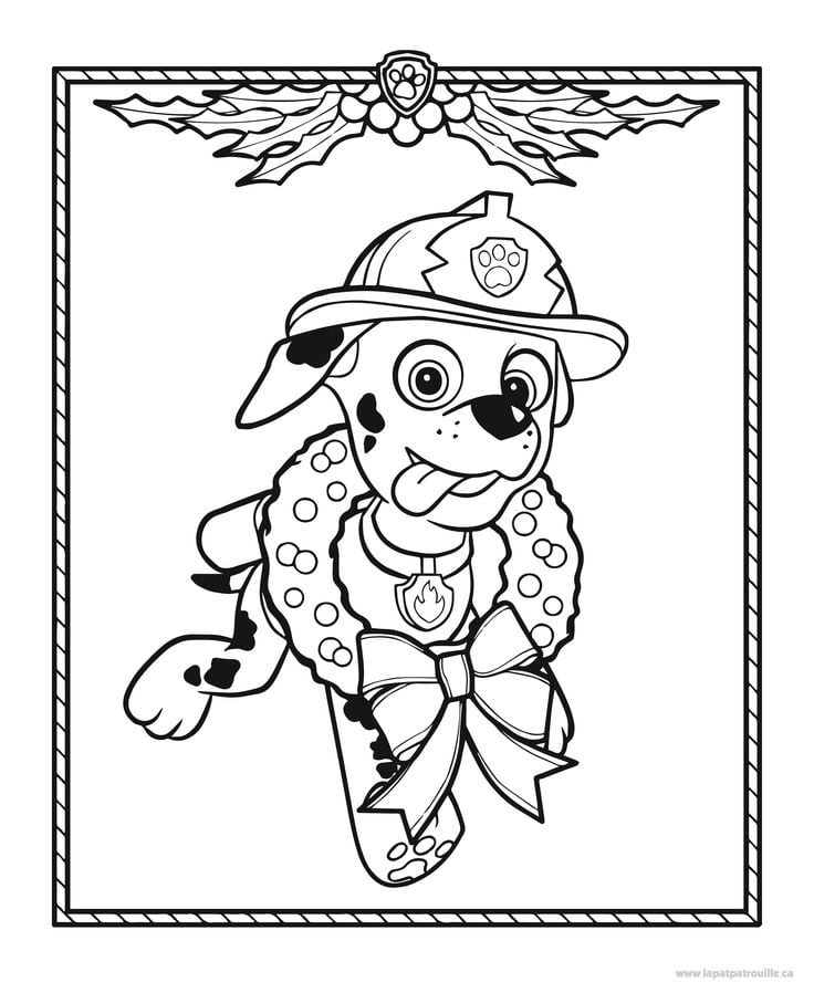 Dibujos de Paw Patrol para colorear en Año Nuevo