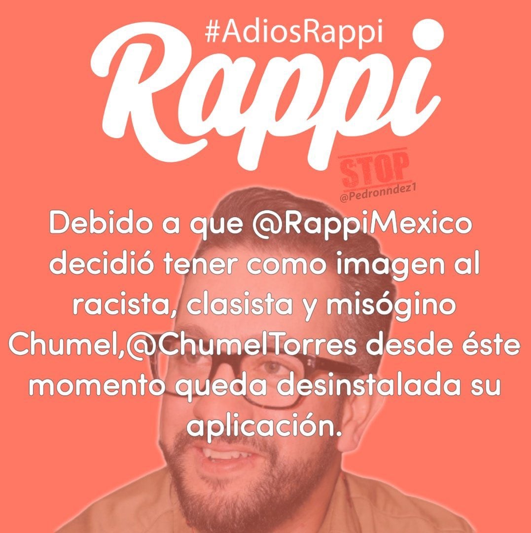 Meme de Chumel Torres como imagen de Rappi