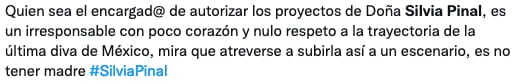 Criticas a Silvia Pinal por obra de teatro.