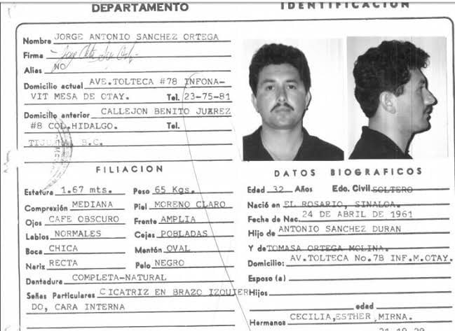 Jorge Antonio Sánchez Ortega, identificación