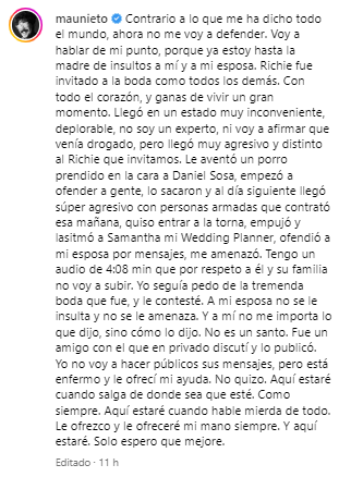Mau Nieto habla sobre lo que pasó con Richie O'Farrill.
