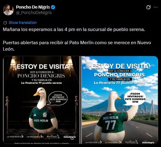 Pato Merlín se reunirá con Poncho de Nigris en evento abierto al público