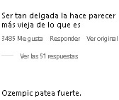 Fans de Christina Aguilera ven que consume Ozempic.