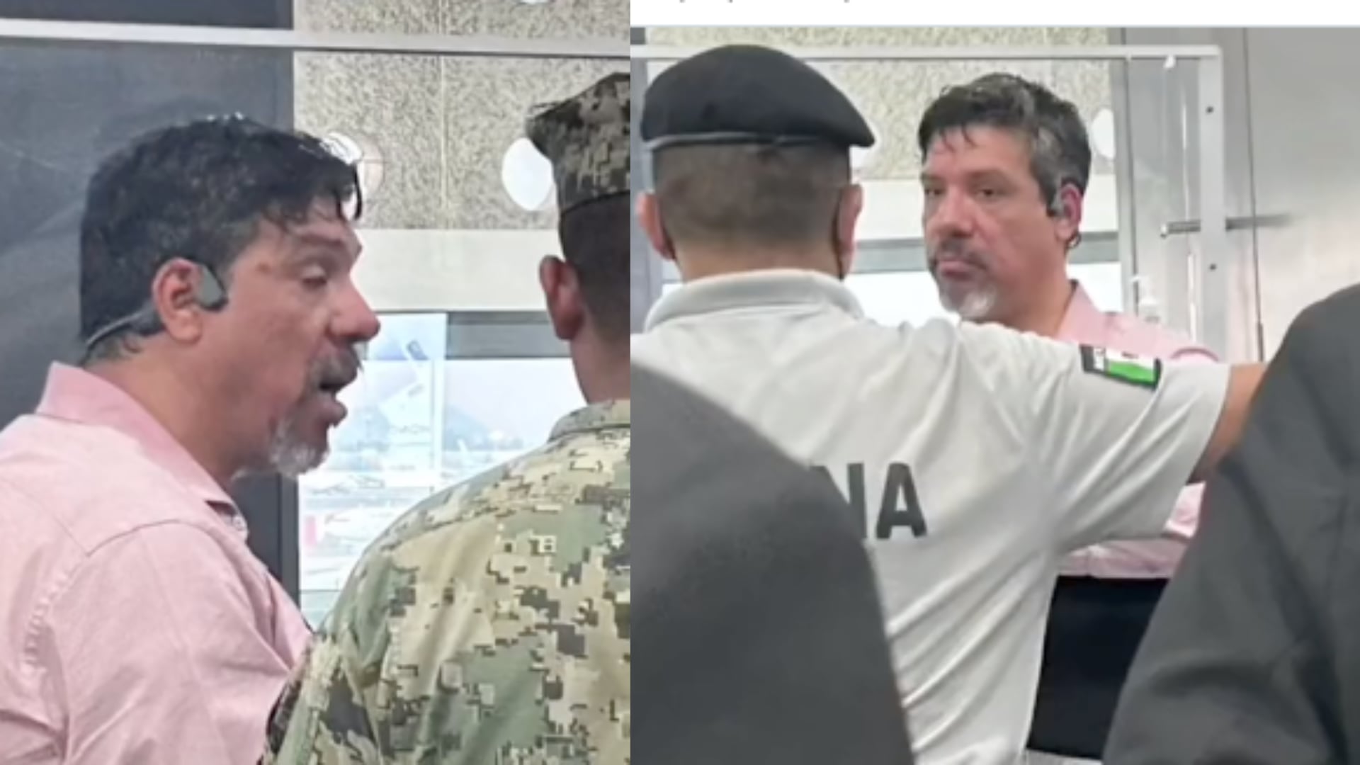 Hombre arma escándalo en el AICM y culpa a la 4T