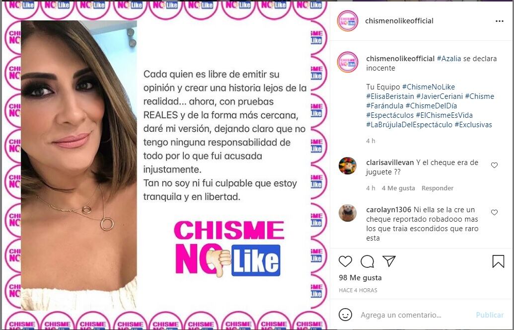 Azalia revela que es inocente