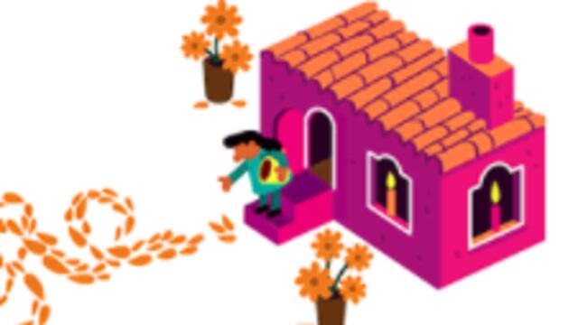 Doodle del Día de Muertos.