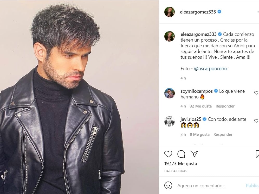 Publicación en Instagram de Eleazar Gómez