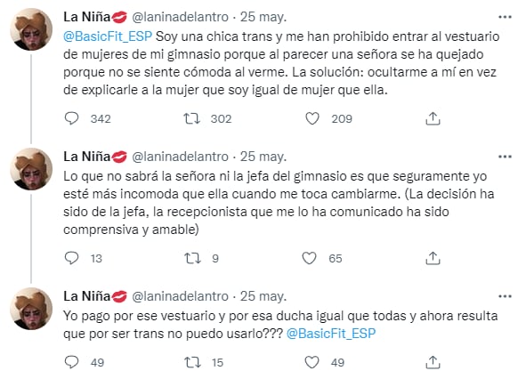 Denuncia de Mujer Trans que no la dejaron cambiar en los vestidores de un gimnasio