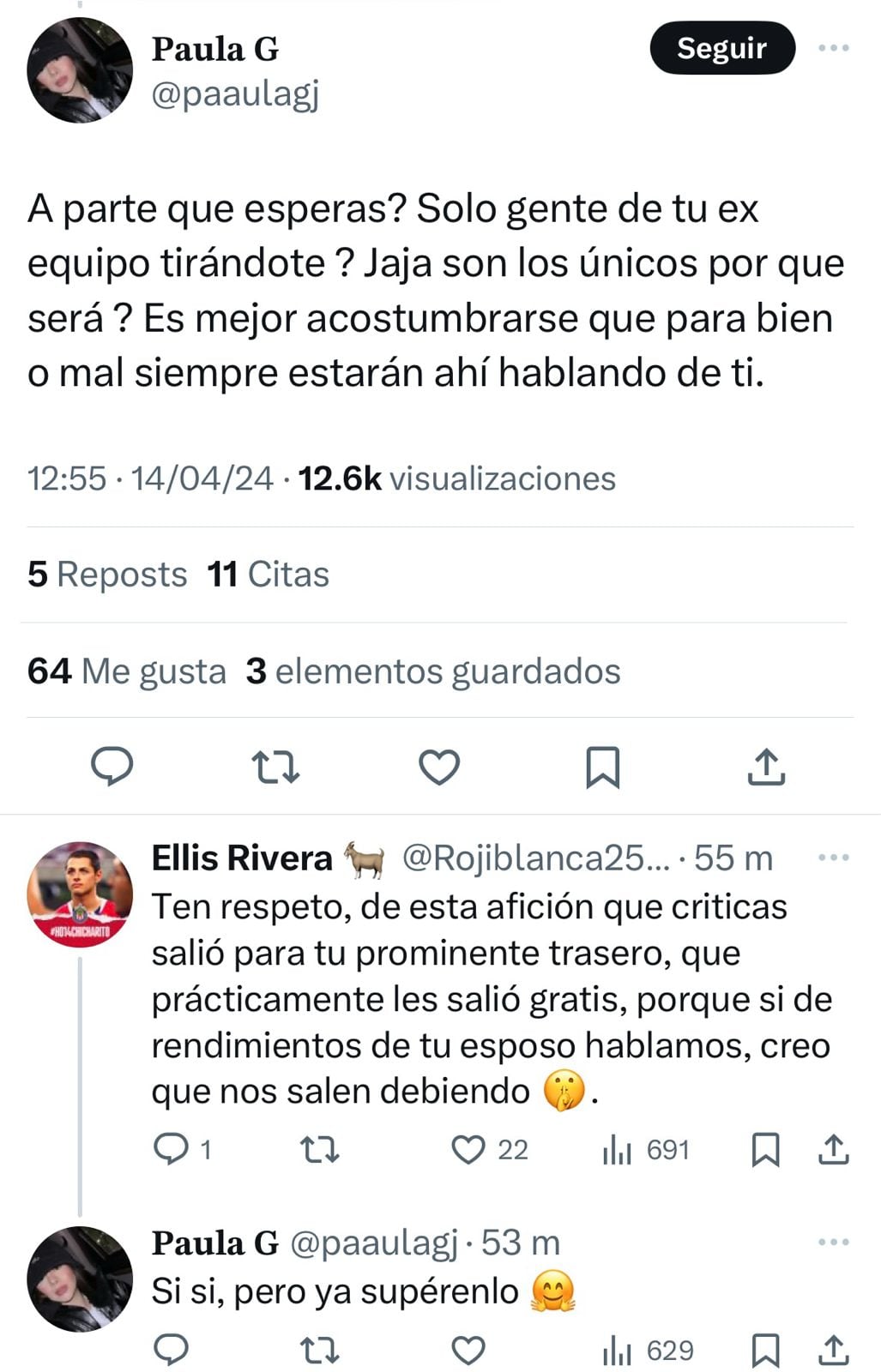 Tuit de la Esposa de Alexis Vega