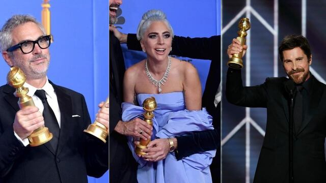 El director Alfonso Cuarón, la cantante Lady Gaga y el actor Christian Bale, lo mejor de la noche