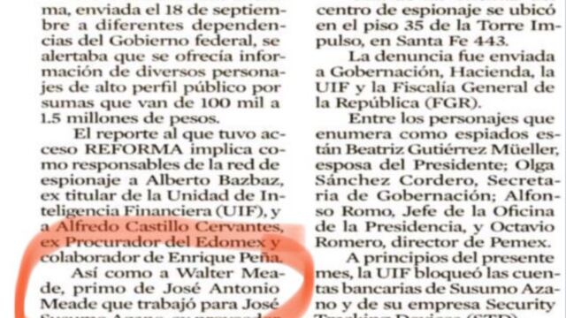 Nota de Reforma. Datos falsos.