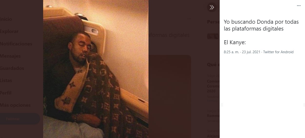 Meme sobre el lanzamiento de 'Donda' Kanye West.