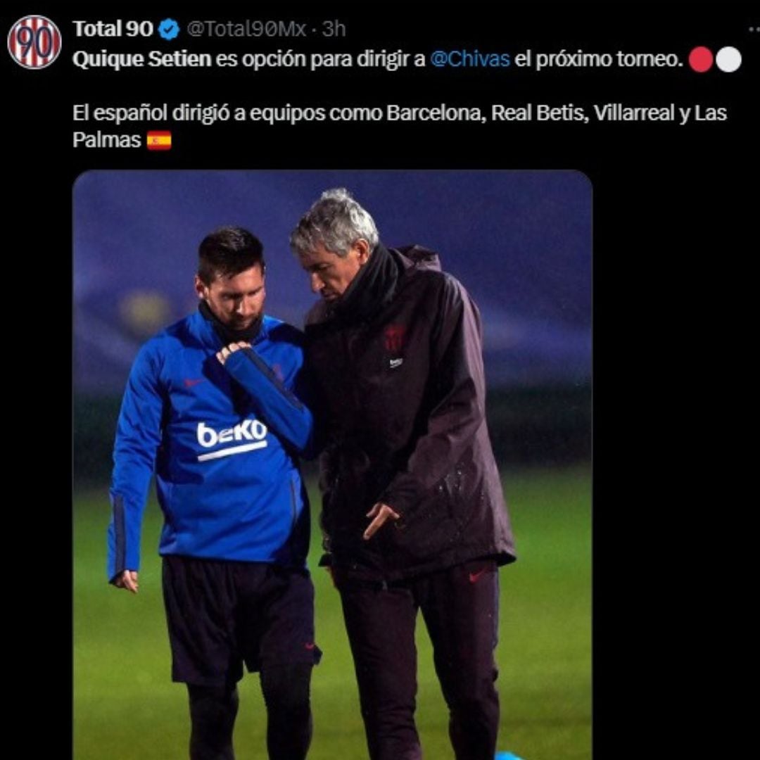 Quique Setién, entrenador europeo que podría llegar a Chivas.