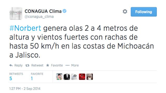 <span>El fenómeno meteorológico se ubica a 285 kilómetros al suroeste de Manzanillo, Colima y a 695 kilómetros al sur-sureste de Cabo San Lucas, Baja California Sur.</span>