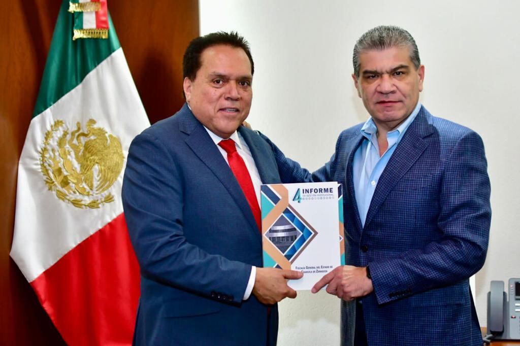 El fiscal general de Coahuila Gerardo Márquez Guevara con el gobernador Miguel Riquelme