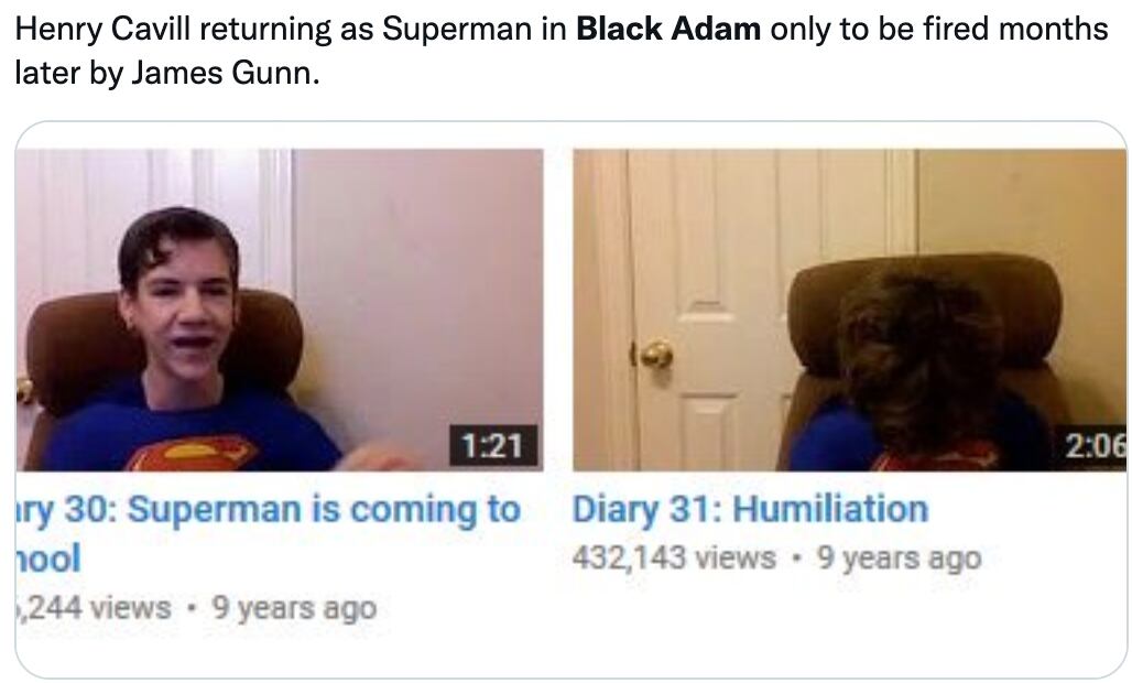 Henry Cavill ya no será Superman y los memes explotan contra James Gunn