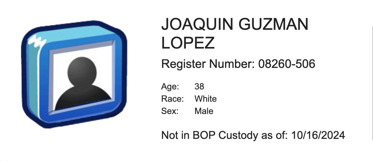 Joaquín Guzmán López todavía tiene estatus desconocido