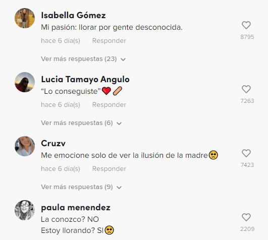 Comentarios de TikTok al video de la joven que consigue el empleo de "sus sueños"
