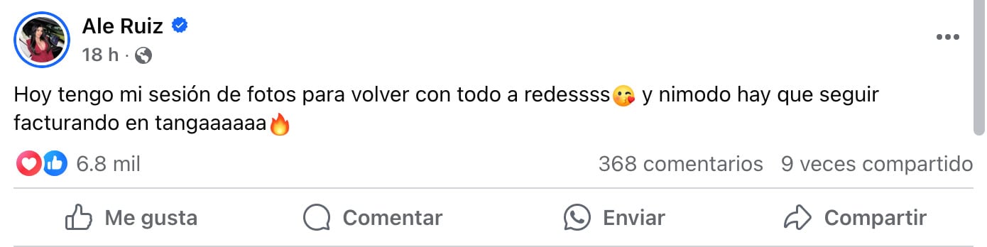 Karely Ruiz anuncia su regreso a las fotos en tanga