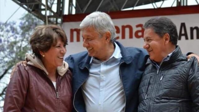 Delfina Gómez, AMLO e Higinio Martínez