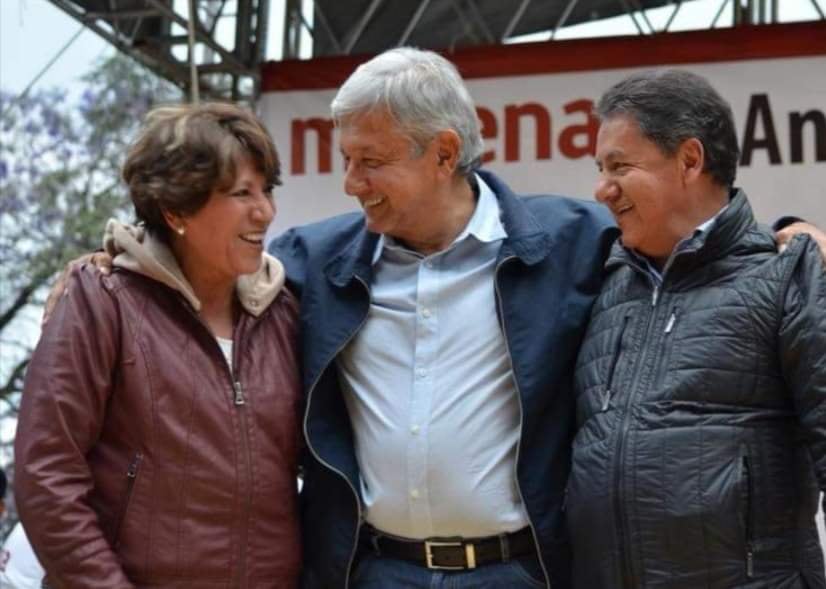 Delfina Gómez, AMLO e Higinio Martínez