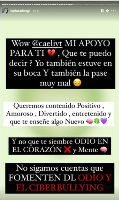 Publicación de Bárbara de Regil en Instagram