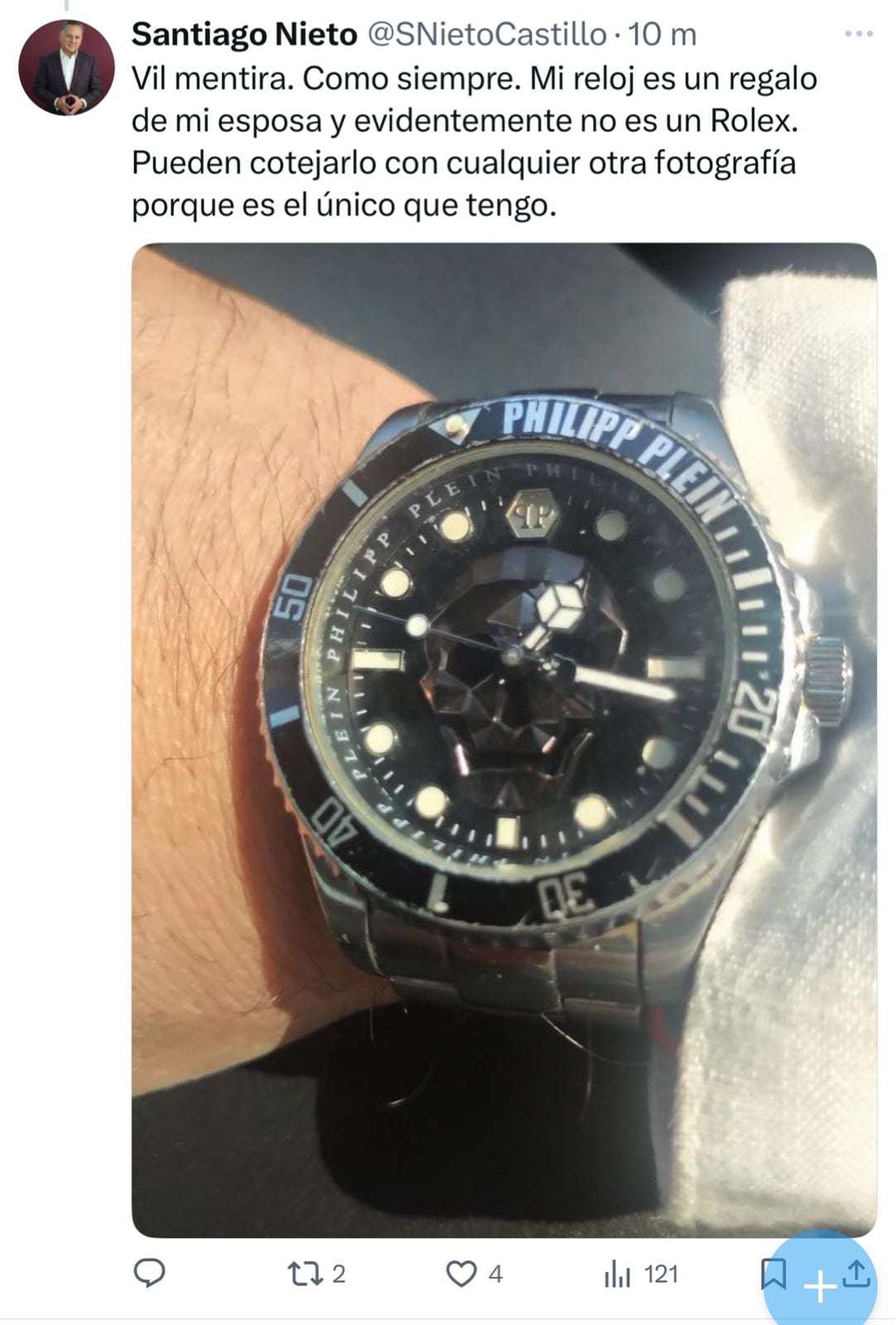 Santiago Nieto desmiente acusaciones sobre reloj de lujo.