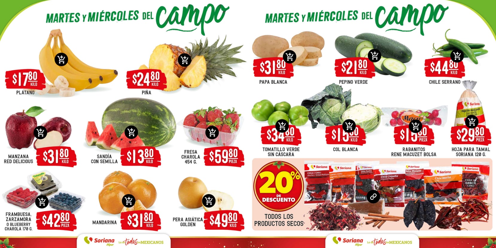 Estas son las mejores ofertas en el Martes y Miércoles del Campo Soriana este 26 y 27 de diciembre